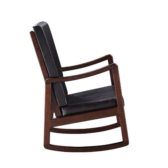 Raina - Rocking Chair - Dark Brown Synthetic Leather & Espresso - Urban Living Furniture (Los Angeles, CA)
