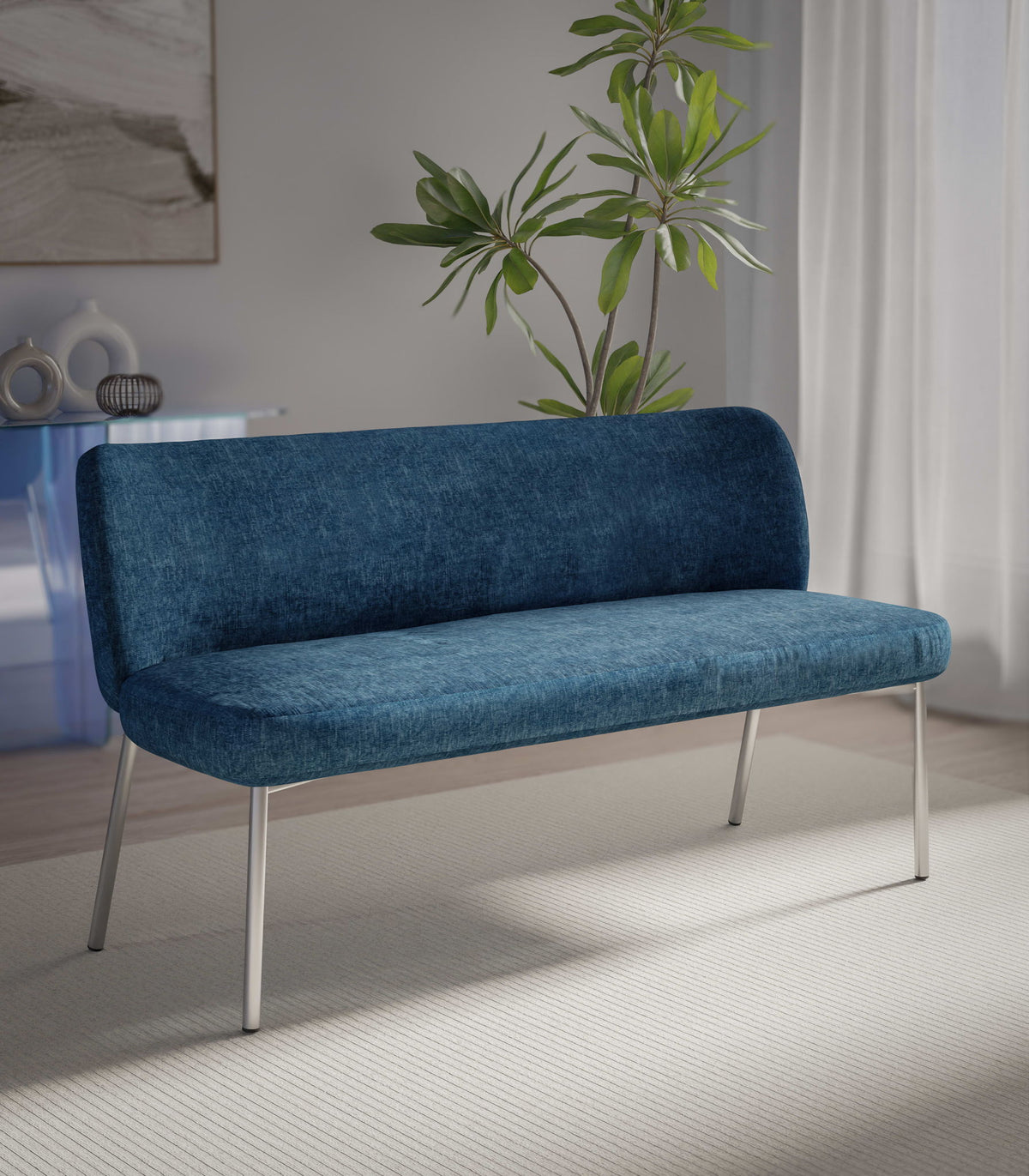 Fomo - Upholstered Bench - Azure