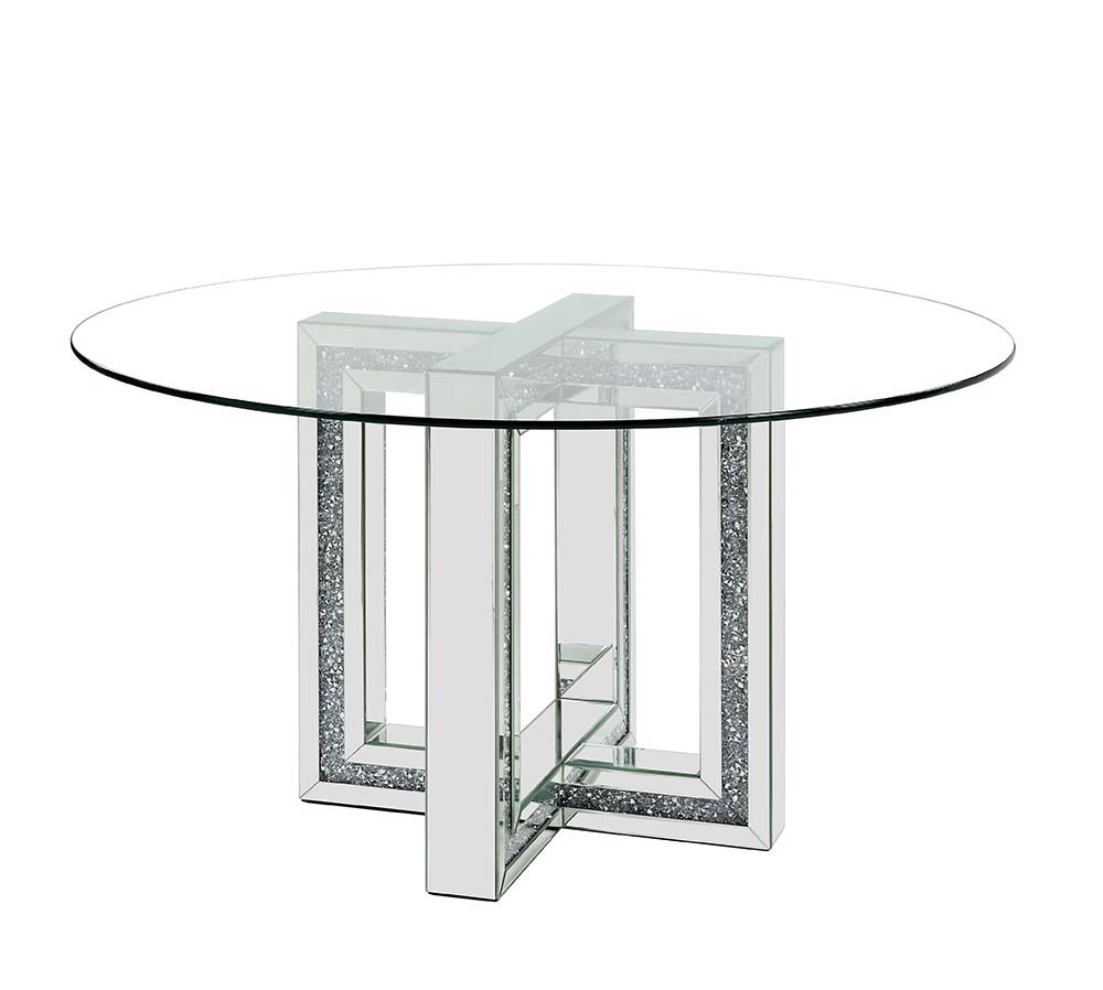 Noralie - Round Dining Table - Mirrored & Faux Diamonds - Urban Living Furniture (Los Angeles, CA)