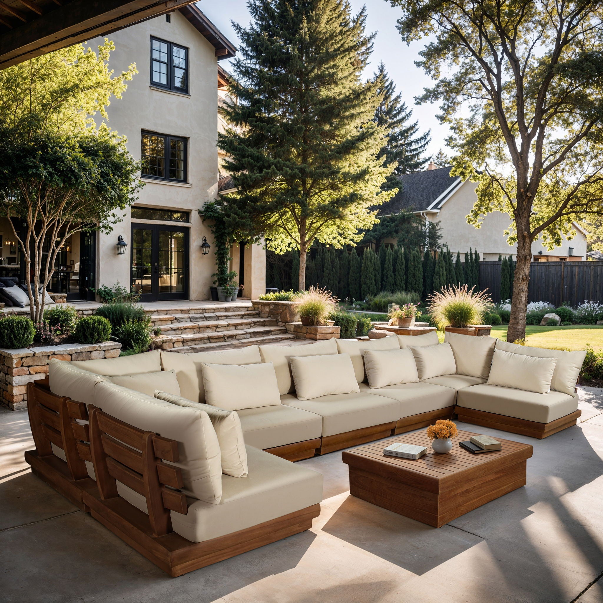 Mirella - 7 Piece Water Resistant Fabric Upholstered Outdoor Patio Modular Sectional - Urban Living Furniture (Los Angeles, CA)