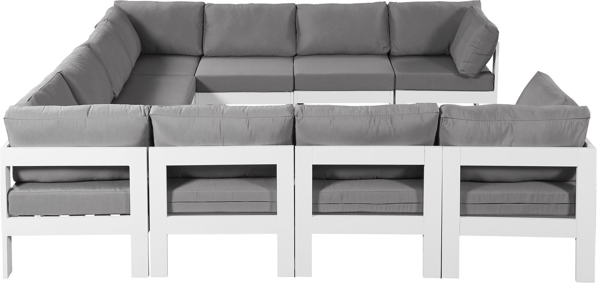 Nizuc - Outdoor Patio 10 Piece Modular Sectional With White Frame - Urban Living Furniture (Los Angeles, CA)