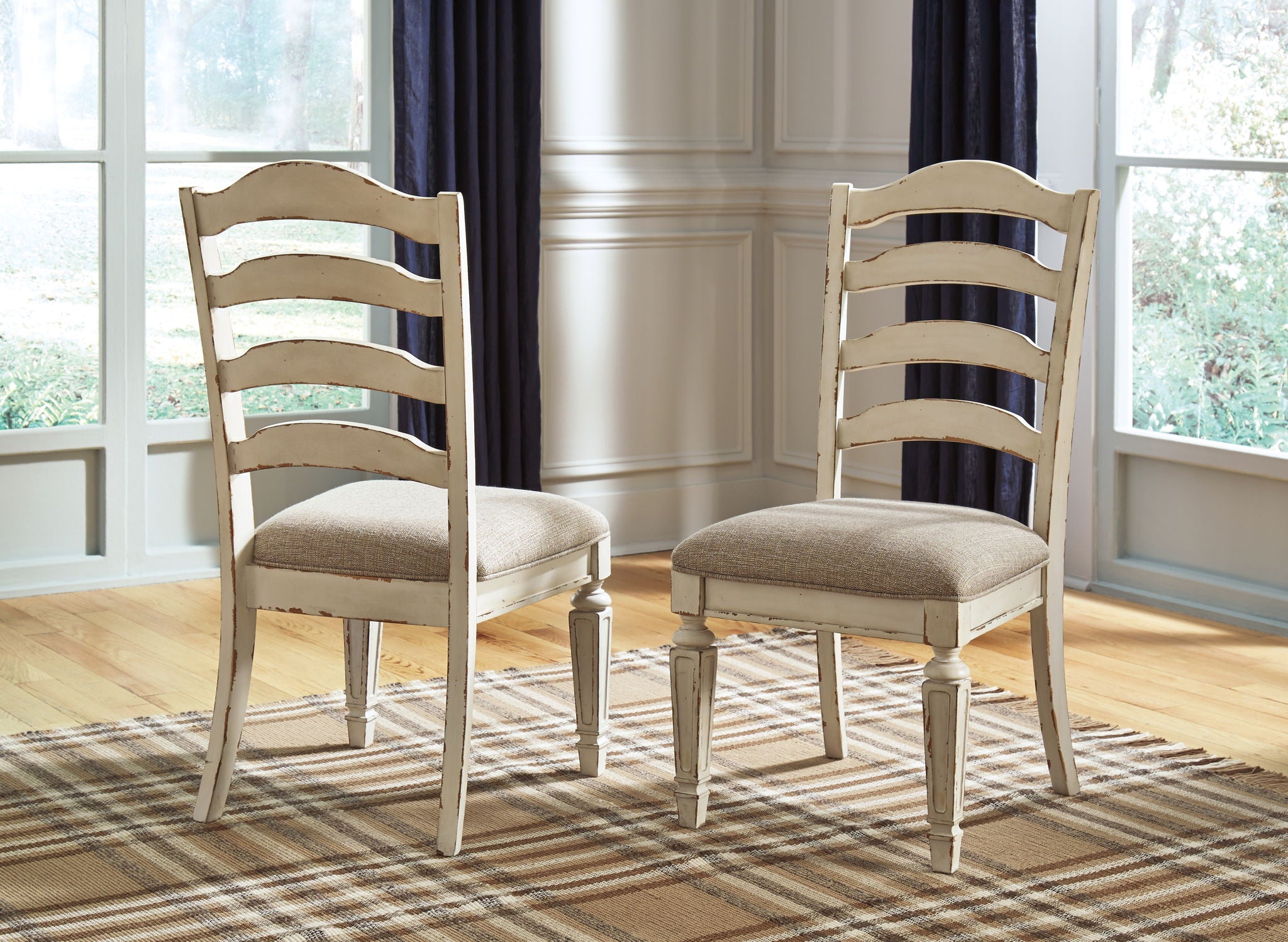 Realyn - Dining UPH Side Chair (Set of 2) - Ladderback - Chipped White - Urban Living Furniture (Los Angeles, CA)