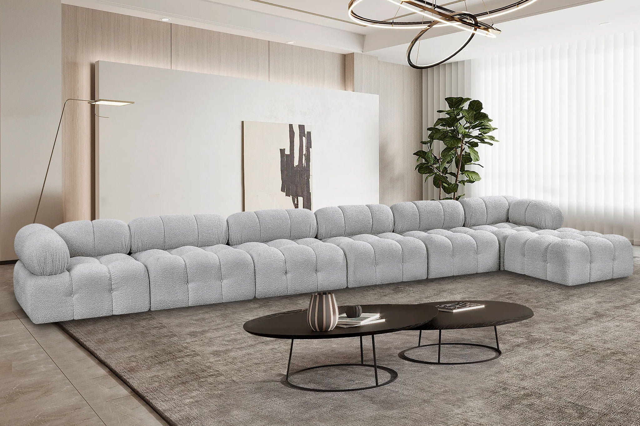 Ames - 7 Piece Boucle Fabric Modular L-Shaped Sectional - Urban Living Furniture (Los Angeles, CA)
