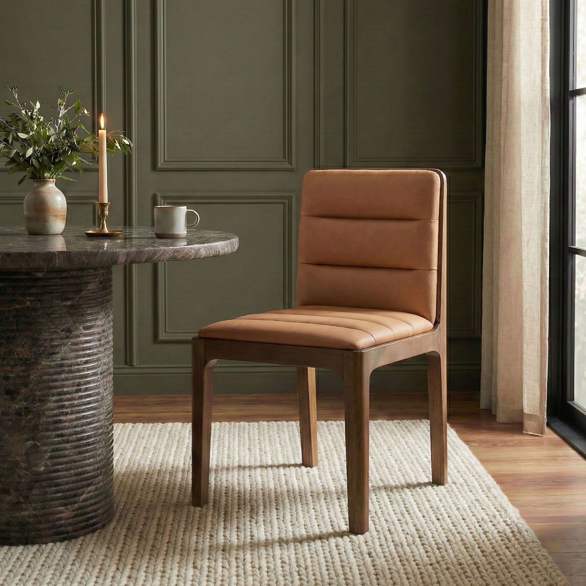 Ellis - Vegan Leather Upholstered Dining Chair (Set of 2) - Brown Base - Urban Living Furniture (Los Angeles, CA)