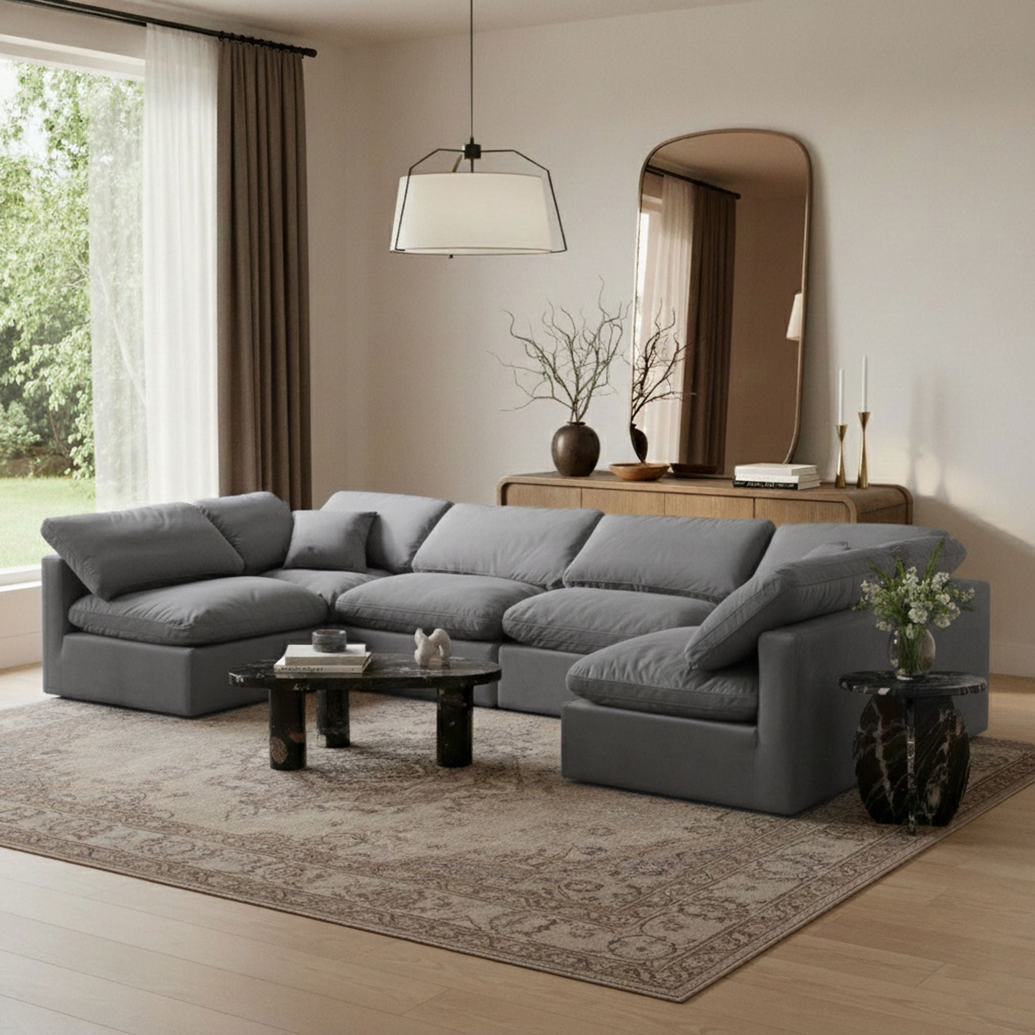 Indulge - Velvet 6 Piece Modular U-Shaped Sectional - Urban Living Furniture (Los Angeles, CA)