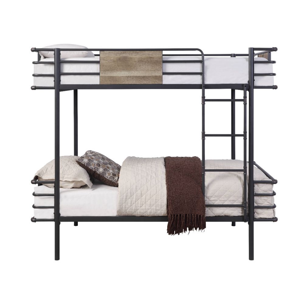 Deliz - Twin Over Twin Bunk Bed - Gunmetal - Urban Living Furniture (Los Angeles, CA)