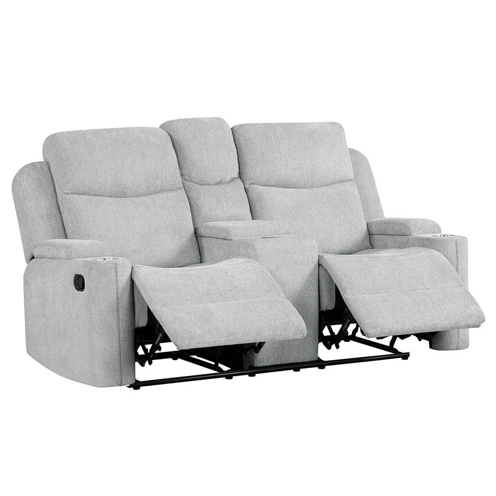 Galya - Motion Loveseat With Console - Light Gray Chenille - Urban Living Furniture (Los Angeles, CA)