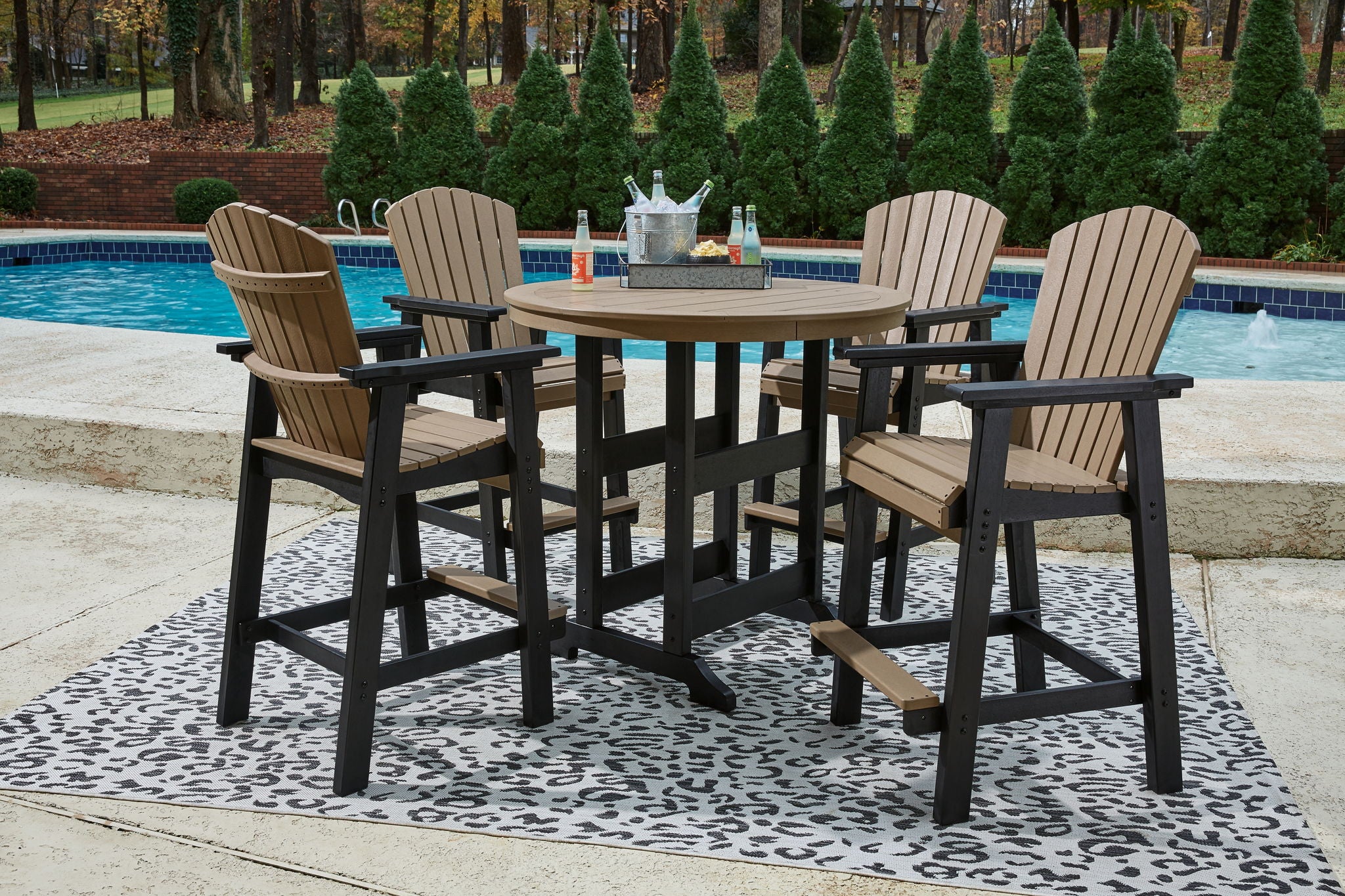 Fairen Trail - Black / Driftwood - 5 Pc. - Dining Set with 4 Chairs - Urban Living Furniture (Los Angeles, CA)