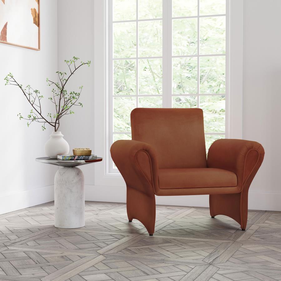 Liana - Upholstered Roll Arm Accent Armchair - Rust - Urban Living Furniture (Los Angeles, CA)