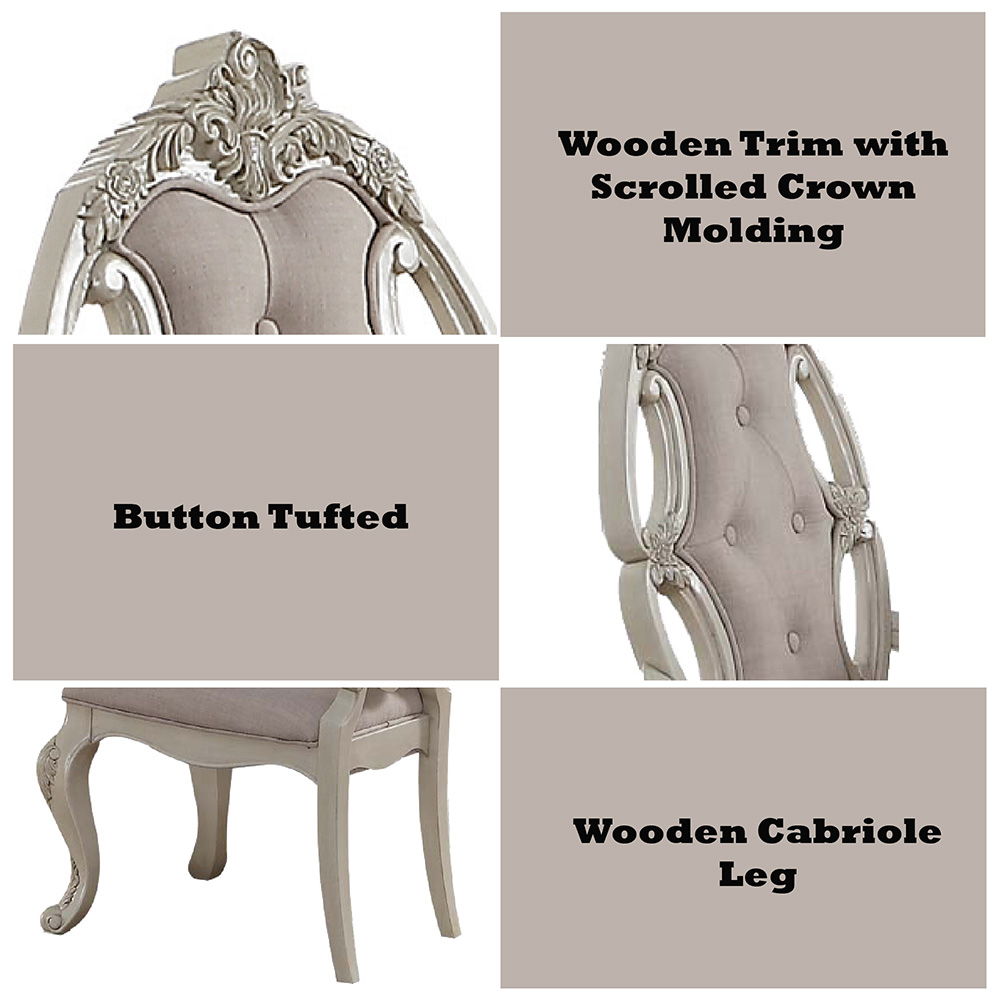 Ragenardus - Arm Chair (Set of 2) - Fabric & Antique White - Urban Living Furniture (Los Angeles, CA)