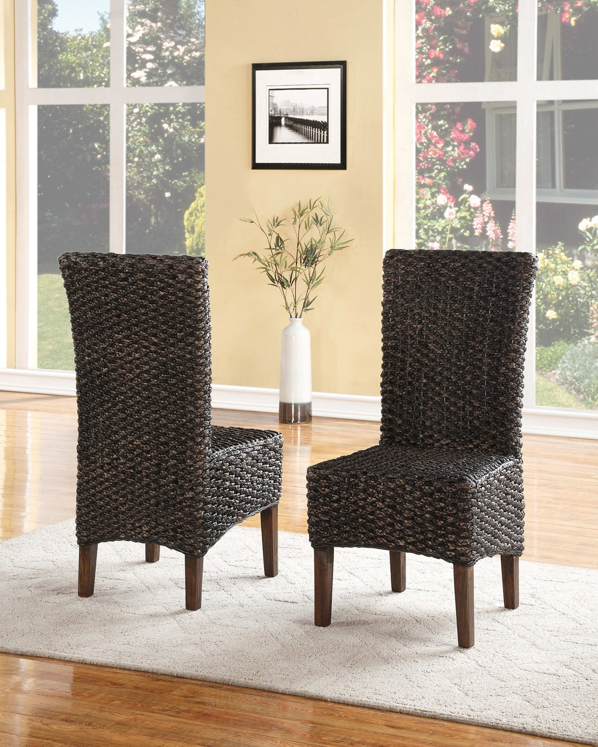 Meadow - Wicker Dining Chair (Set of 2) - Brick Brown