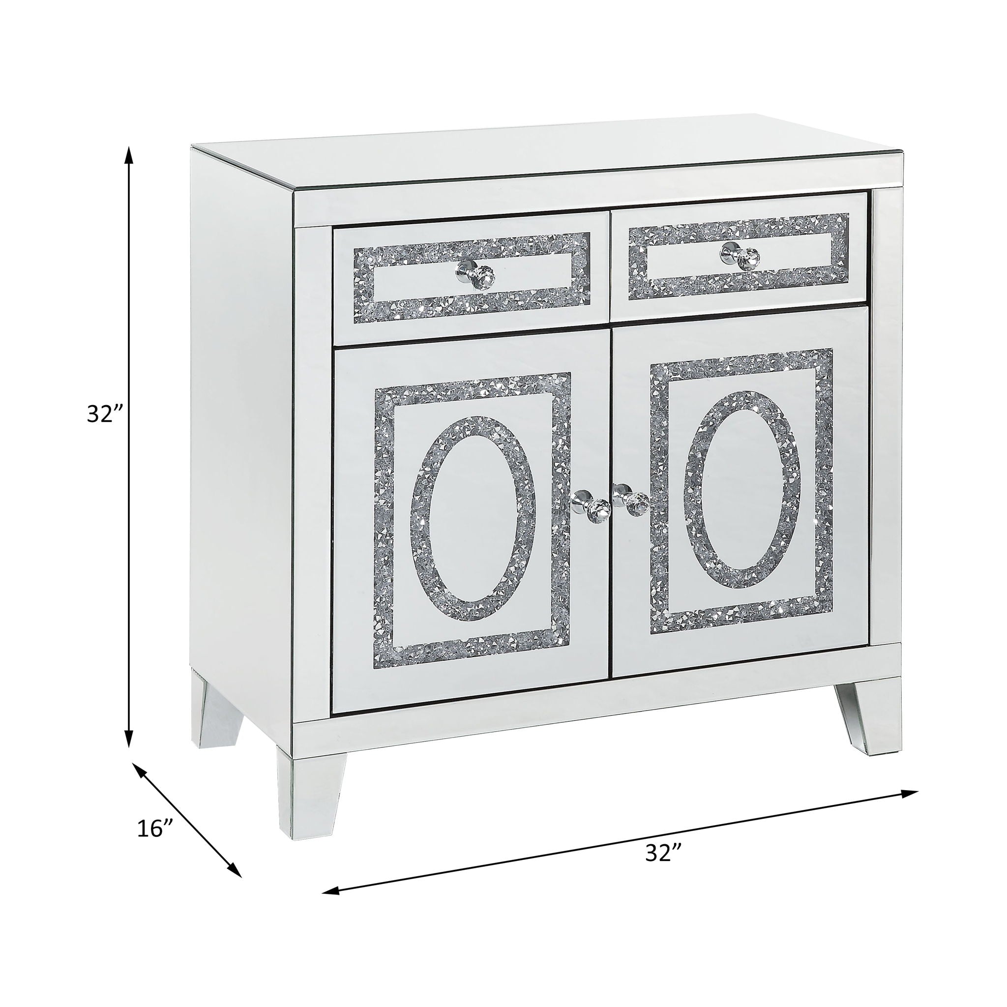 Noralie - Cabinet - Mirrored & Faux Diamonds - Urban Living Furniture (Los Angeles, CA)