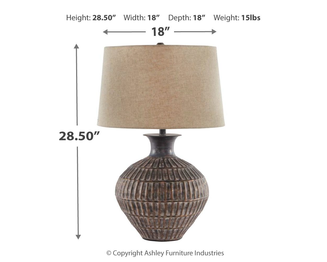 Magan - Antique Bronze Finish - Metal Table Lamp - Urban Living Furniture (Los Angeles, CA)