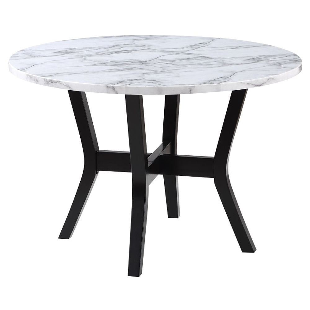 Kusa - 5 Piece Dining Set With Engineered Stone Top - Engineered Stone Top & Black - Urban Living Furniture (Los Angeles, CA)