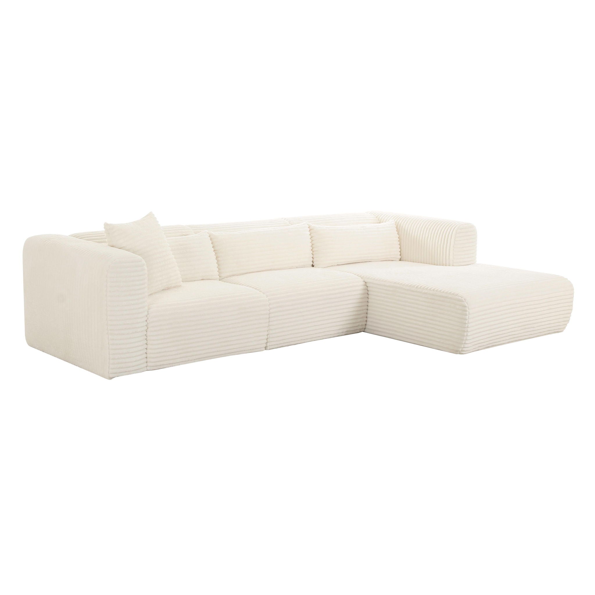 Tarra - Fluffy Oversized Corduroy Modular Sectional - Urban Living Furniture (Los Angeles, CA)