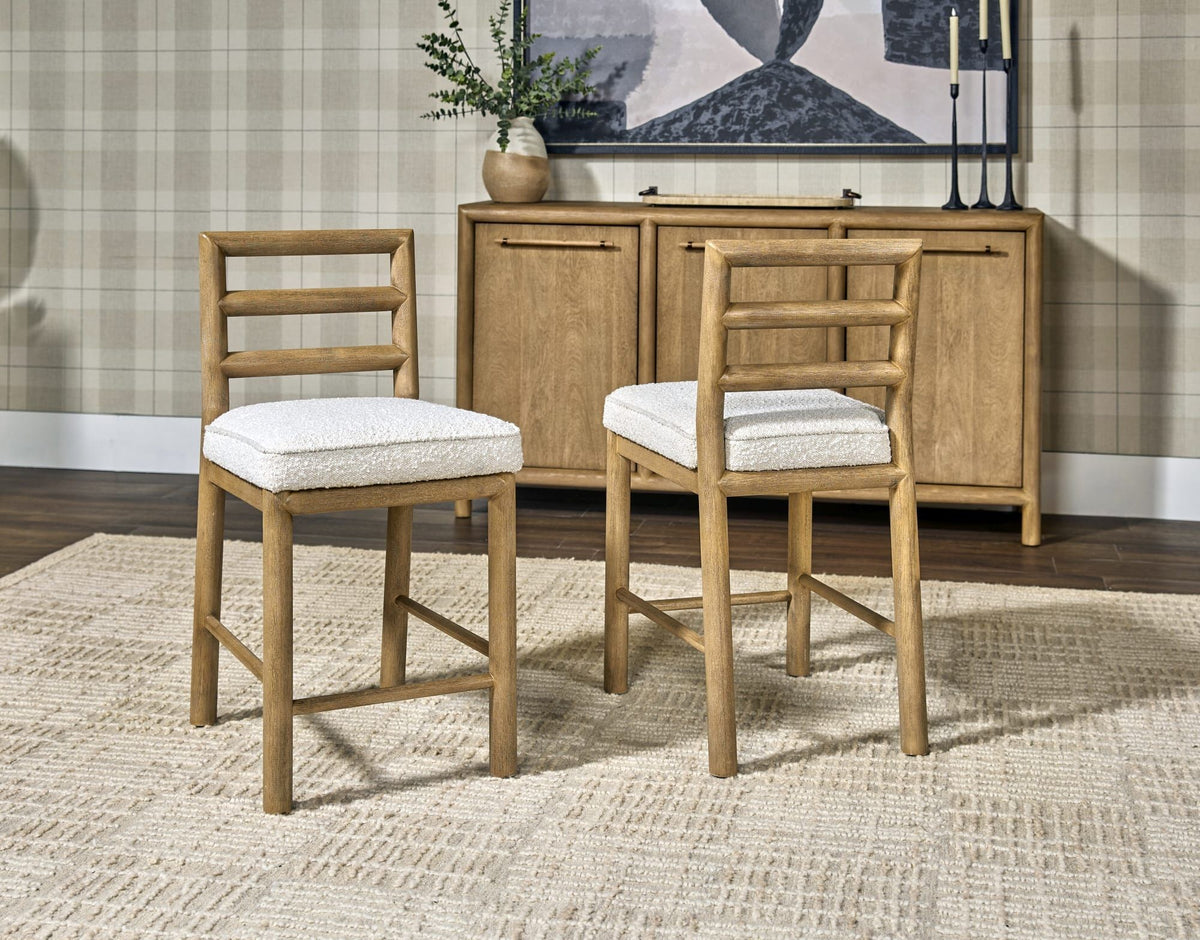 Dorsey - Ladder Back Counter Stool (Set of 2) - Ricotta