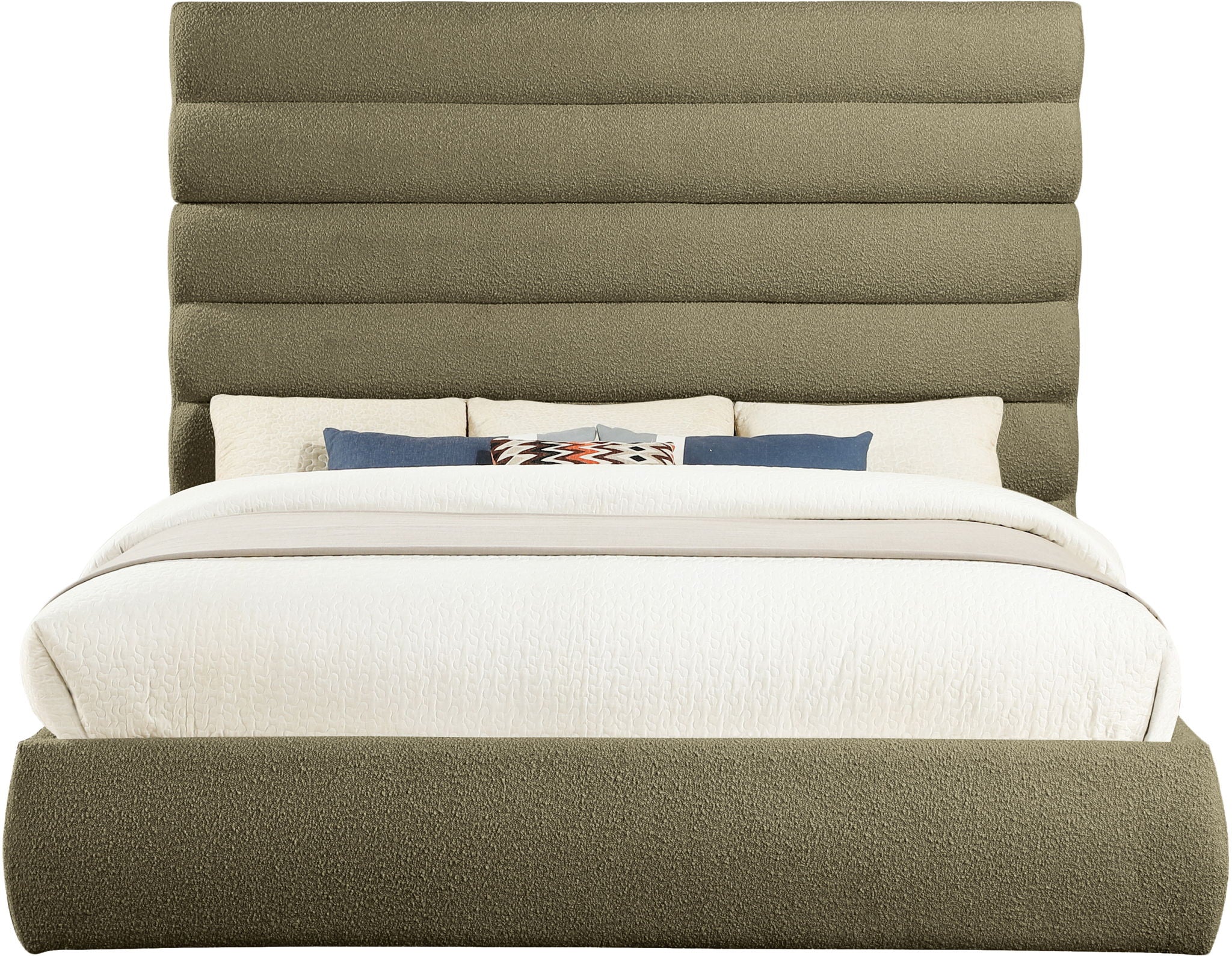 Adam - Boucle Fabric Bed With 70.5" Headboard