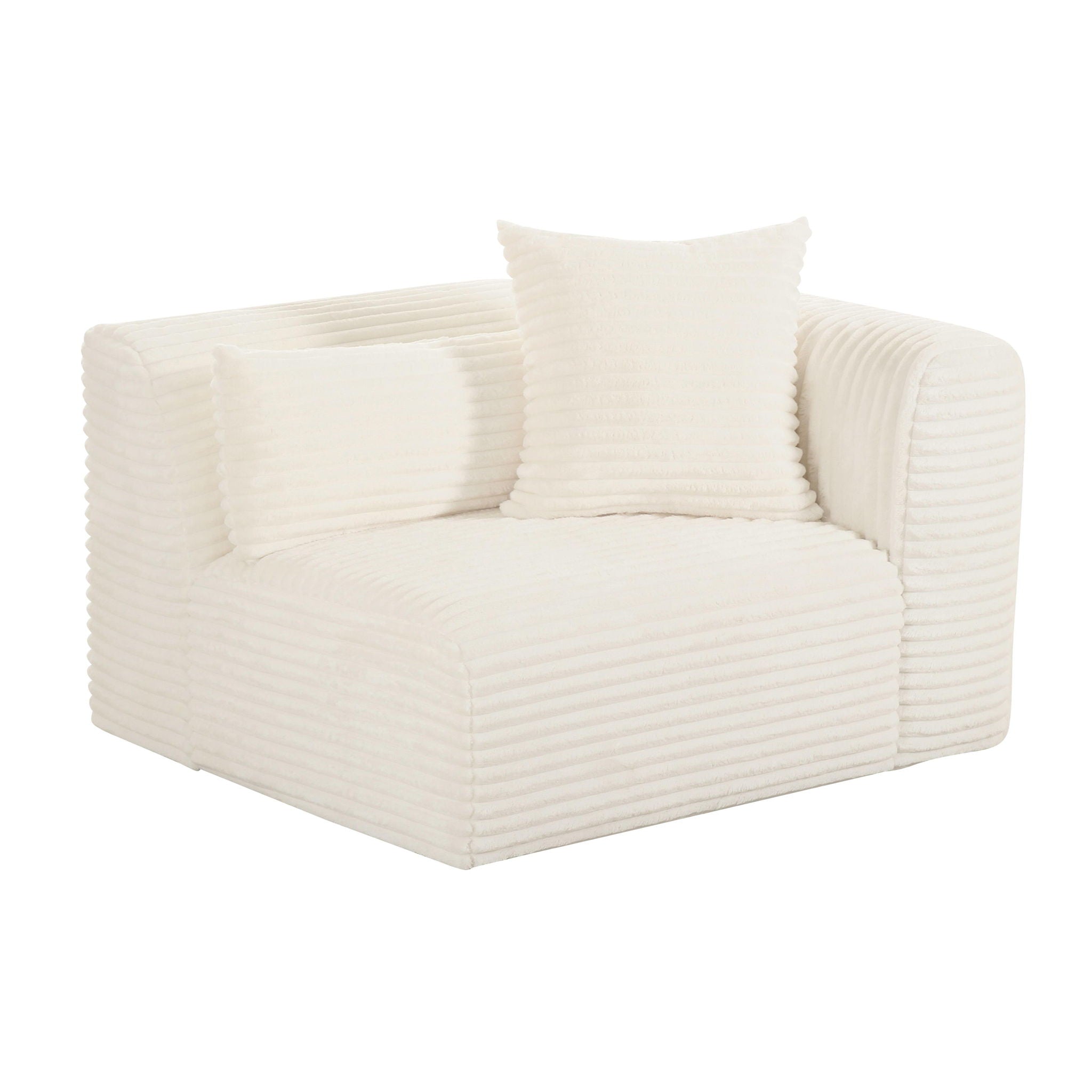 Tarra - Fluffy Oversized Corduroy Modular Corner Chair - Urban Living Furniture (Los Angeles, CA)