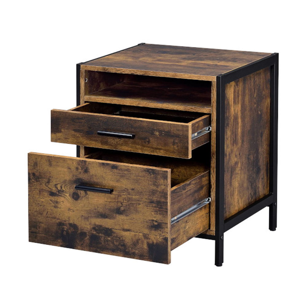 Juvanth - Nightstand - Rustic Oak & Black - Urban Living Furniture (Los Angeles, CA)
