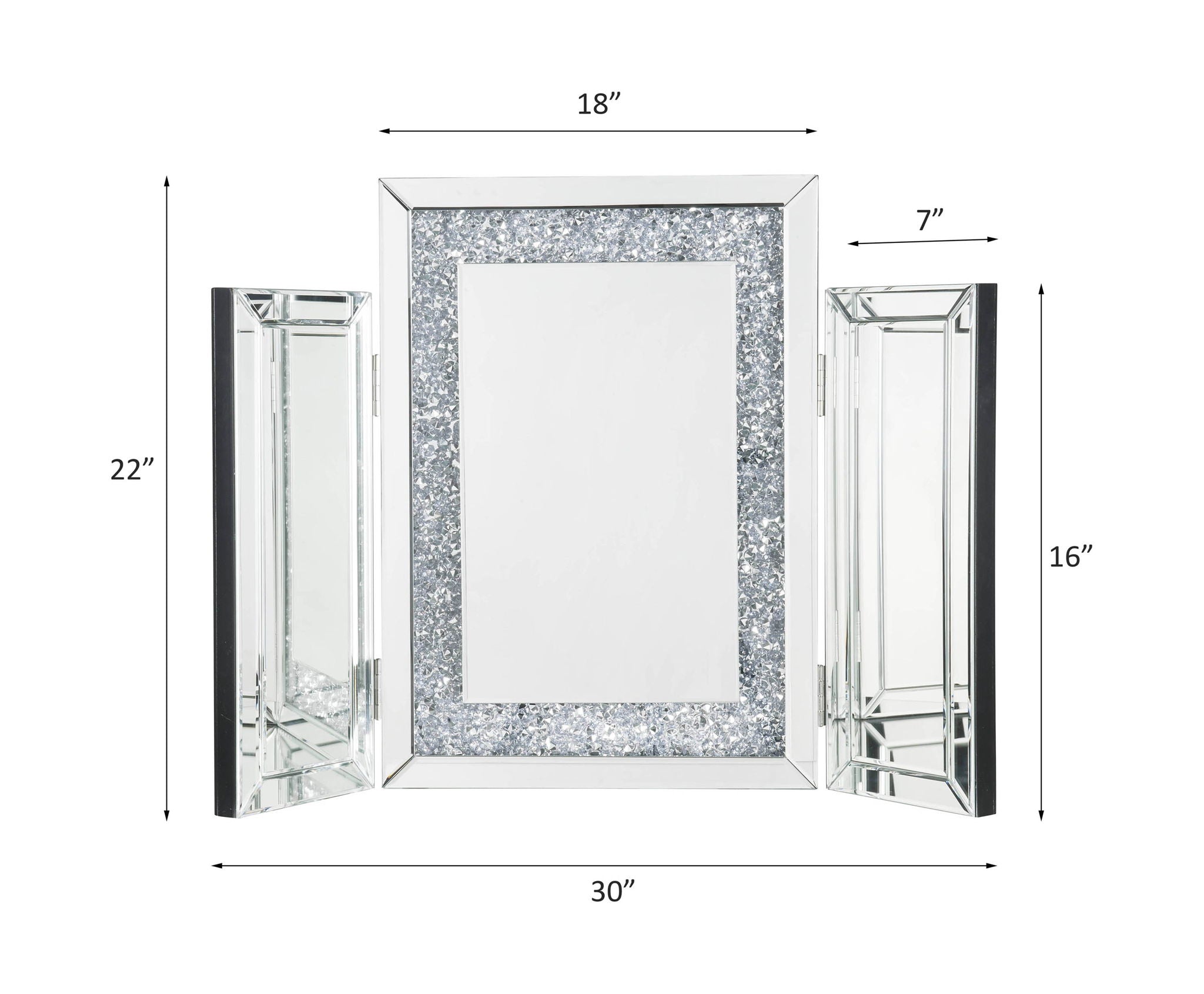 Noralie - 22" Accent Mirror - Mirrored & Faux Diamonds - Urban Living Furniture (Los Angeles, CA)