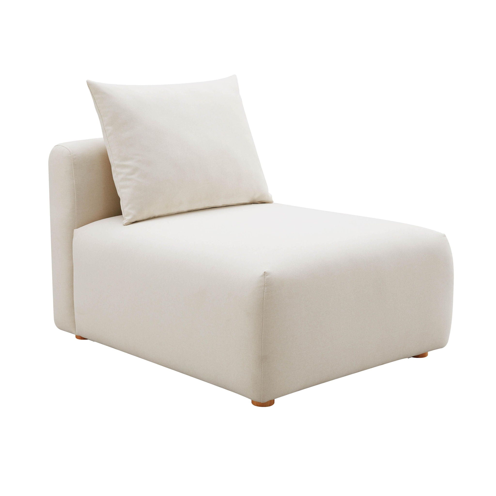 Hangover - Linen Modular Armless Chair - Cream - Urban Living Furniture (Los Angeles, CA)