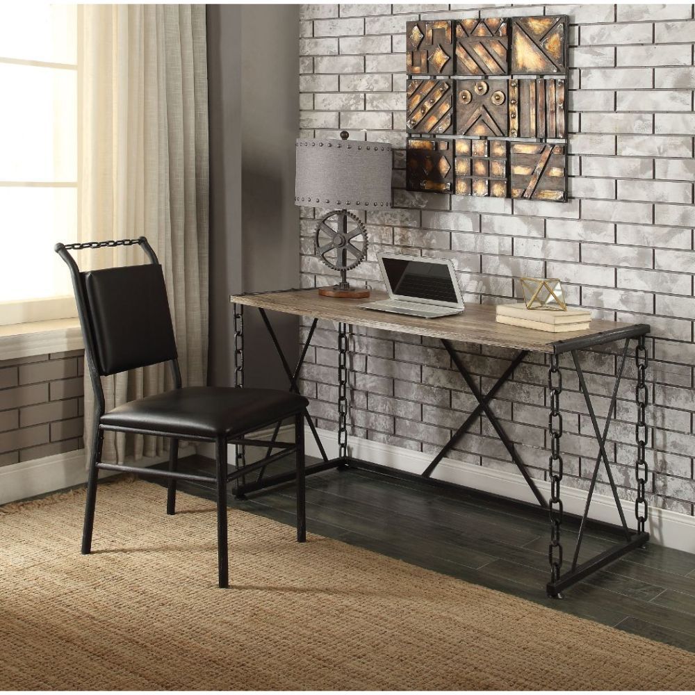 Jodie - Writing Desk (Same Ac00905) - Rustic Oak & Antique Black - Urban Living Furniture (Los Angeles, CA)