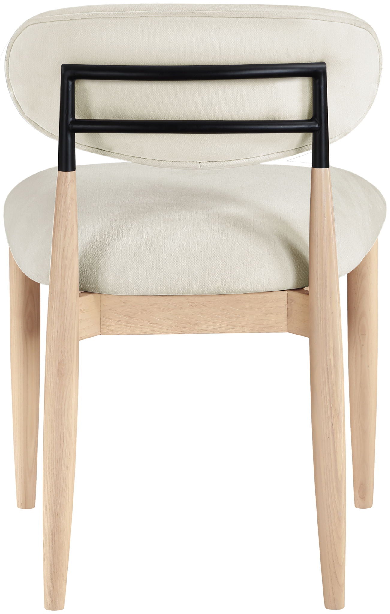 Riccio - Performance Fabric Upholstered Dining Side Chair (Set of 2) With Light Brown Legs - Cream - Urban Living Furniture (Los Angeles, CA)
