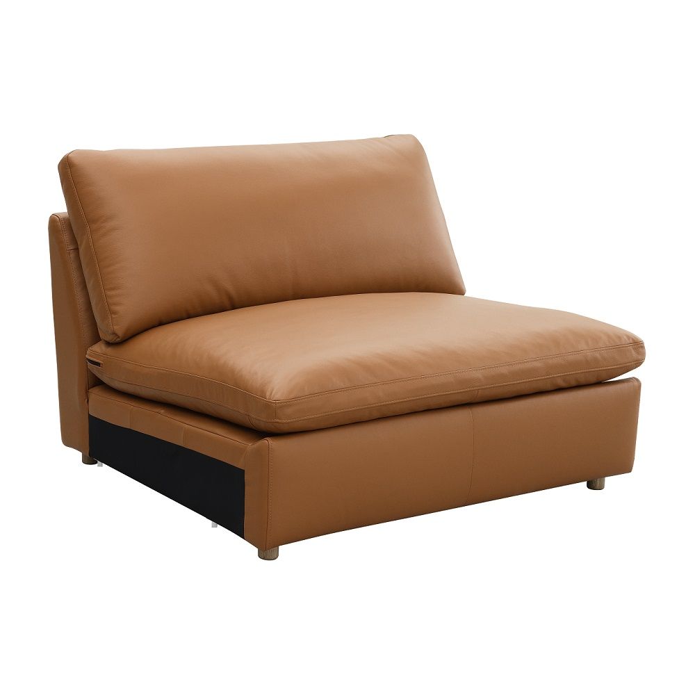 Brighton - Modular Armless Chair - Brown Top Grain Leather - Urban Living Furniture (Los Angeles, CA)