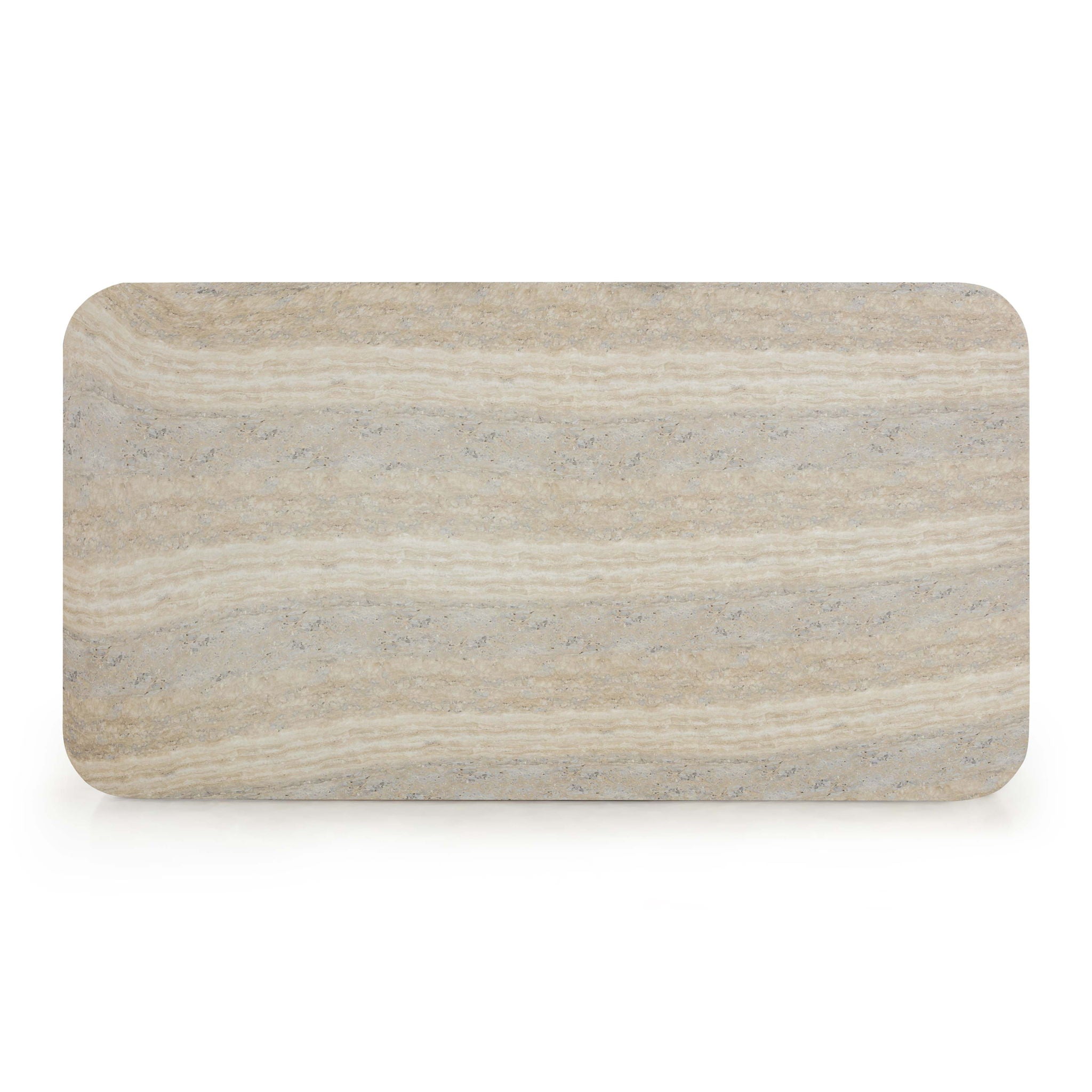 Tyche - Indoor / Outdoor Concrete Rectangular Coffee Table - Faux Travertine