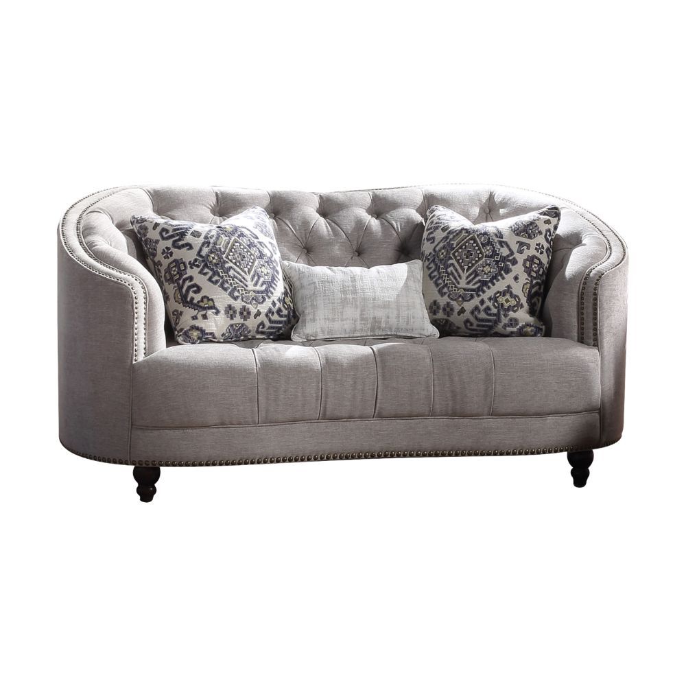 Saira - Loveseat With 3 Pillows - Light Gray Fabric - Urban Living Furniture (Los Angeles, CA)