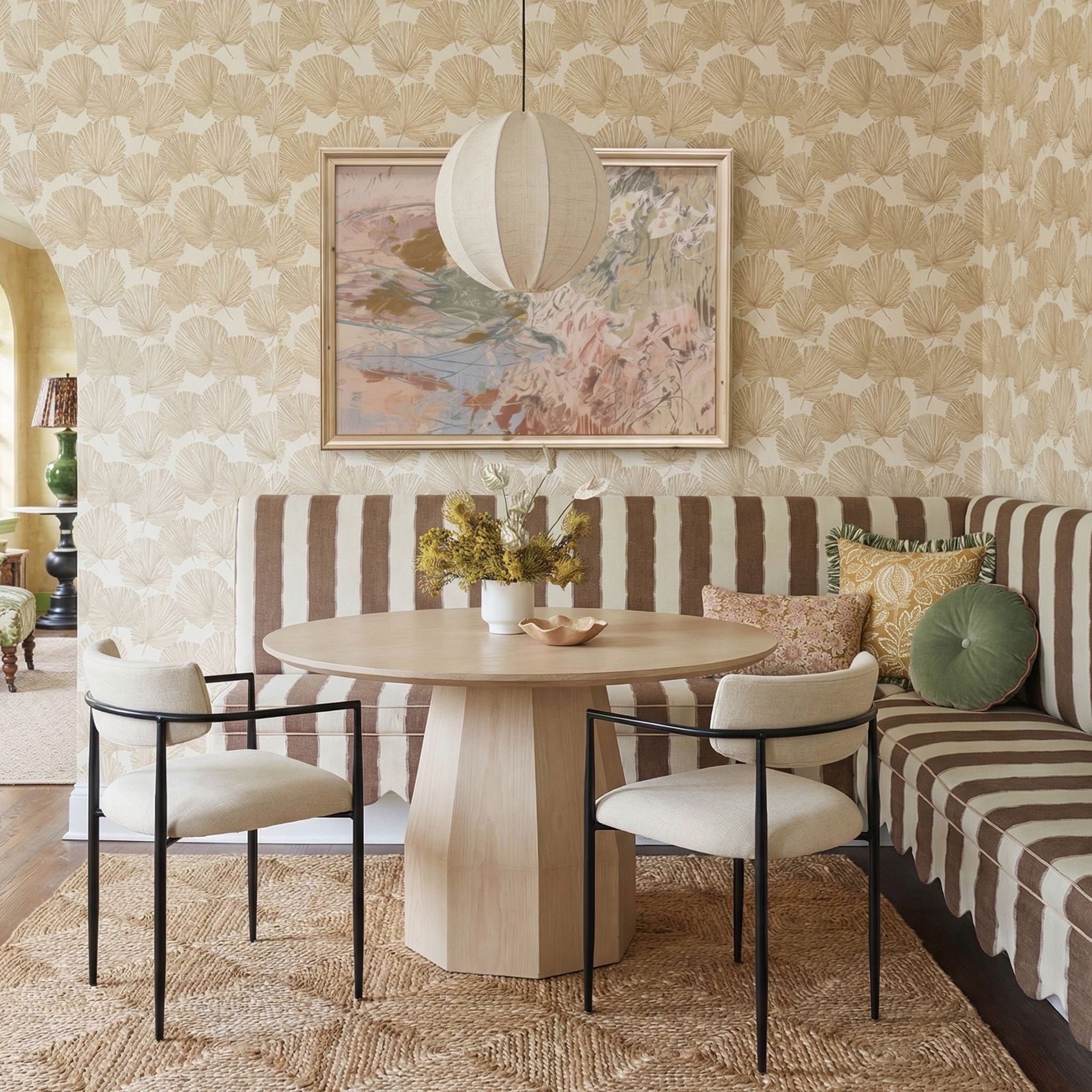 Forte - Linen Forged Iron Dining Chair - Cream - Urban Living Furniture (Los Angeles, CA)