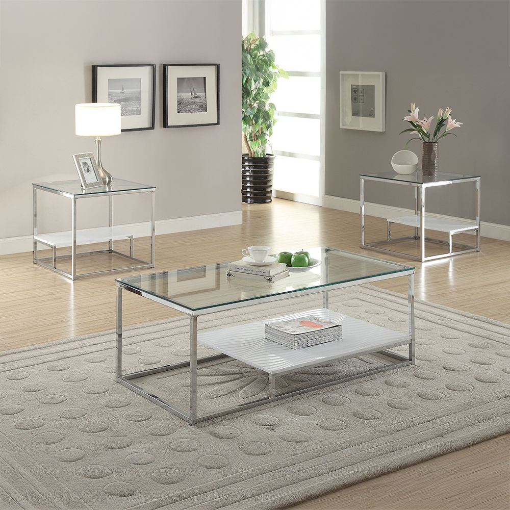 Ruben - End Table - Clear Glass & Chrome - Urban Living Furniture (Los Angeles, CA)