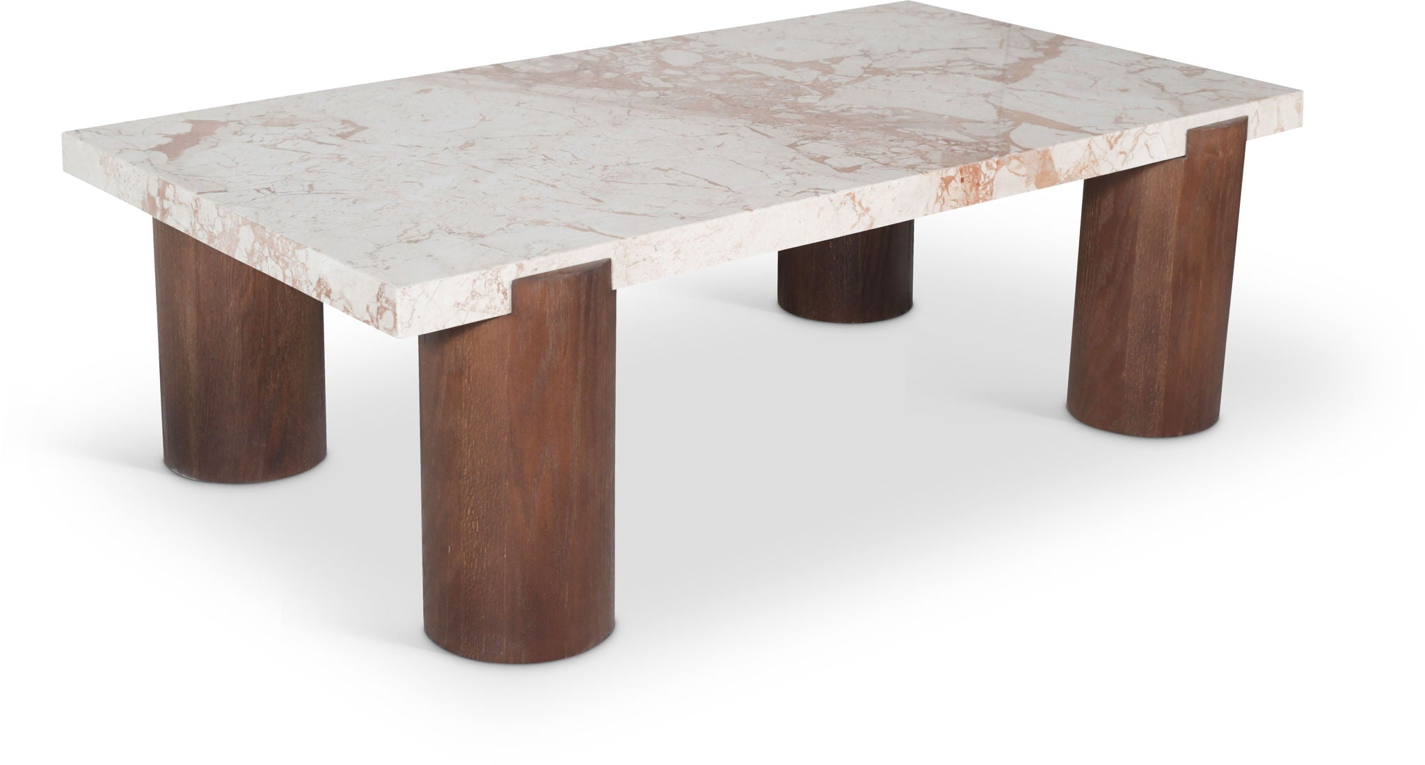 Campania - Marble And Oak Wood Coffee Table - Cream - Urban Living Furniture (Los Angeles, CA)