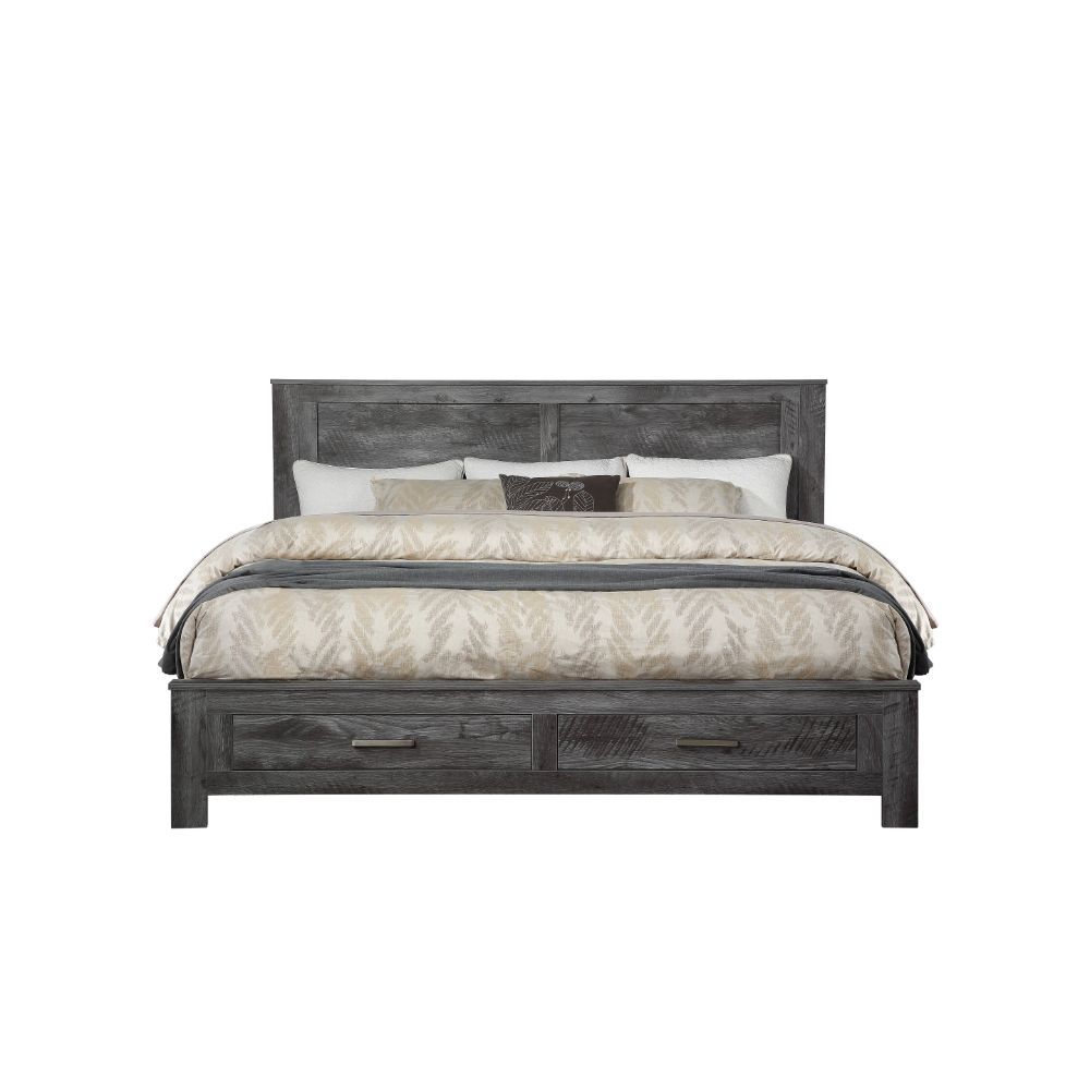 Vidalia - Queen Bed With Storage - Rustic Gray Oak