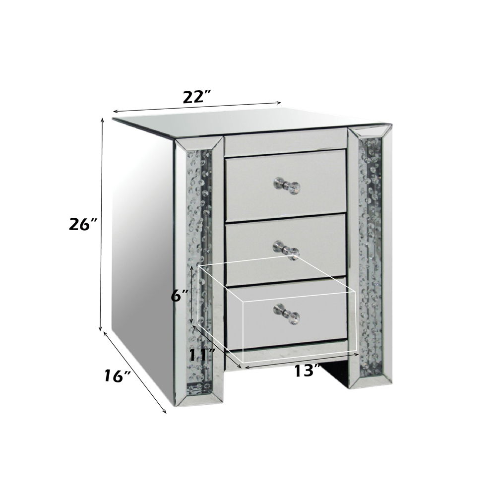 Nysa - Accent Table - Mirrored & Faux Crystals - Urban Living Furniture (Los Angeles, CA)