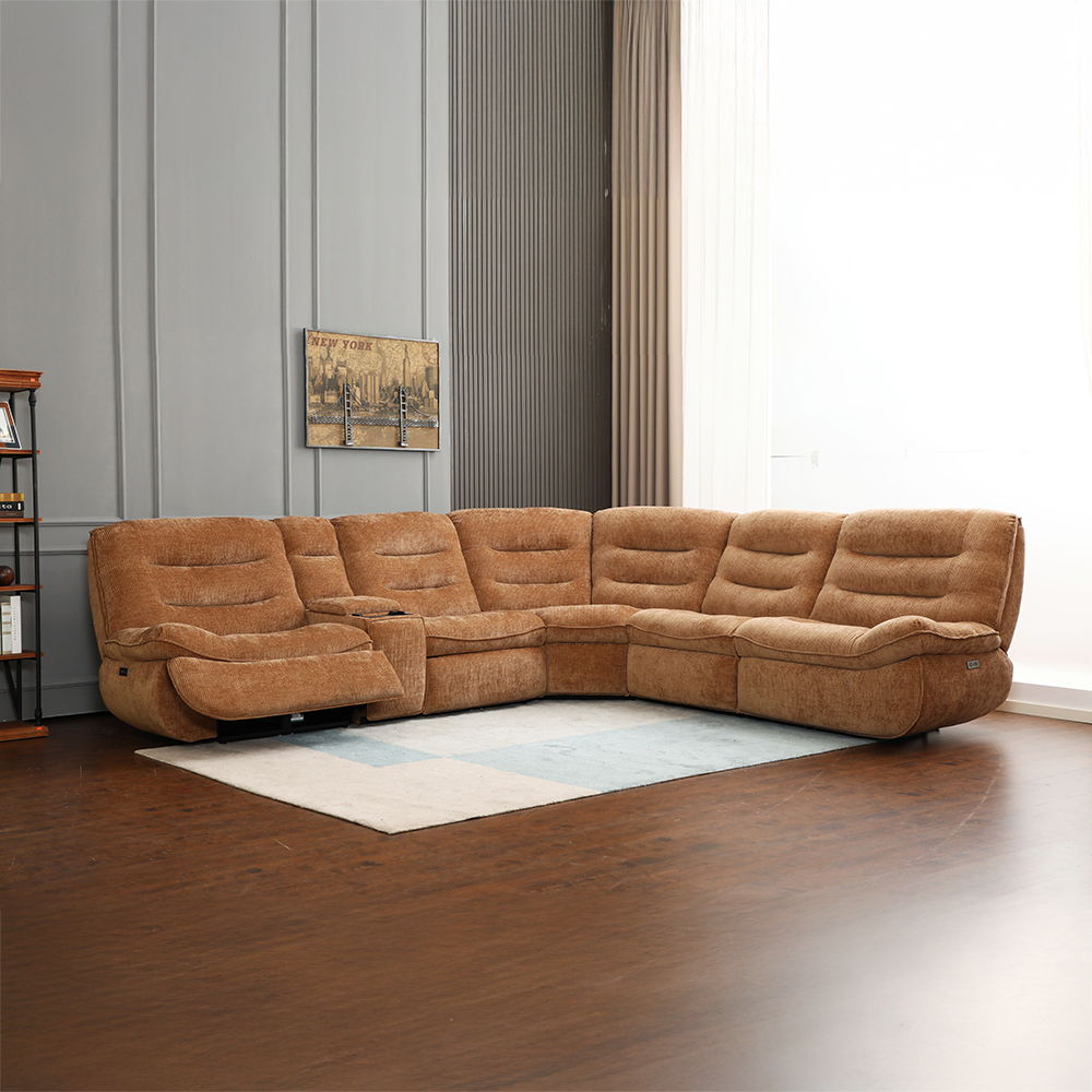 Emmy - Power Motion Sectional Sofa - Orange Chenille - Urban Living Furniture (Los Angeles, CA)
