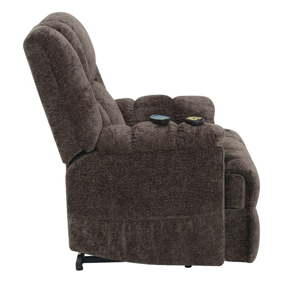 Pacay - Power Recliner With Lift, Heating & Massage - Brown Chenille - Urban Living Furniture (Los Angeles, CA)