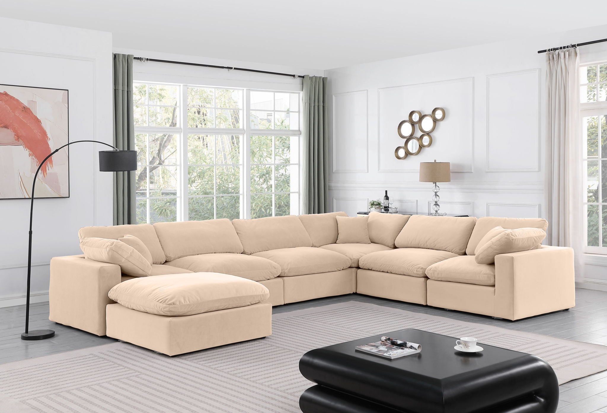 Comfy - 7 Piece Velvet Modular Sectional With Chaise - Urban Living Furniture (Los Angeles, CA)