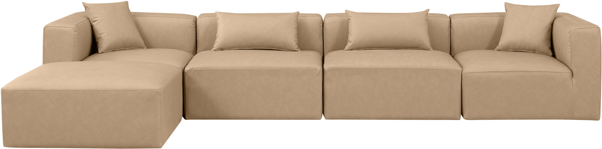 Cube - 5 Piece Modular Sectional With Chaise - Tan - Urban Living Furniture (Los Angeles, CA)