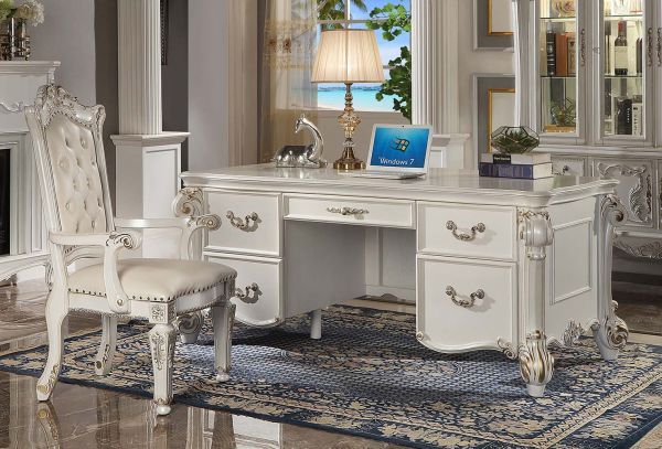 Vendome - Executive Writing Desk - Antique Pearl Finish - Urban Living Furniture (Los Angeles, CA)