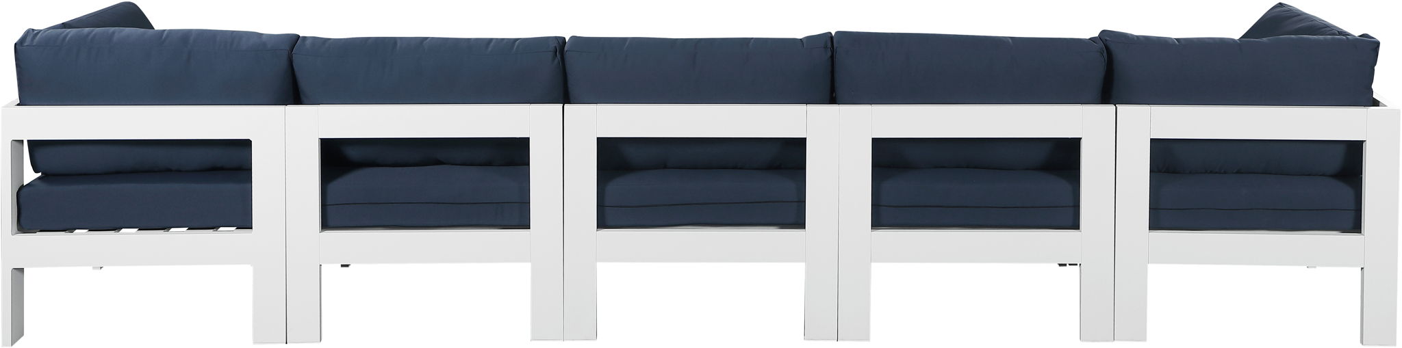Nizuc - Outdoor Patio 5 Seat Modular Sofa With White Frame - Urban Living Furniture (Los Angeles, CA)