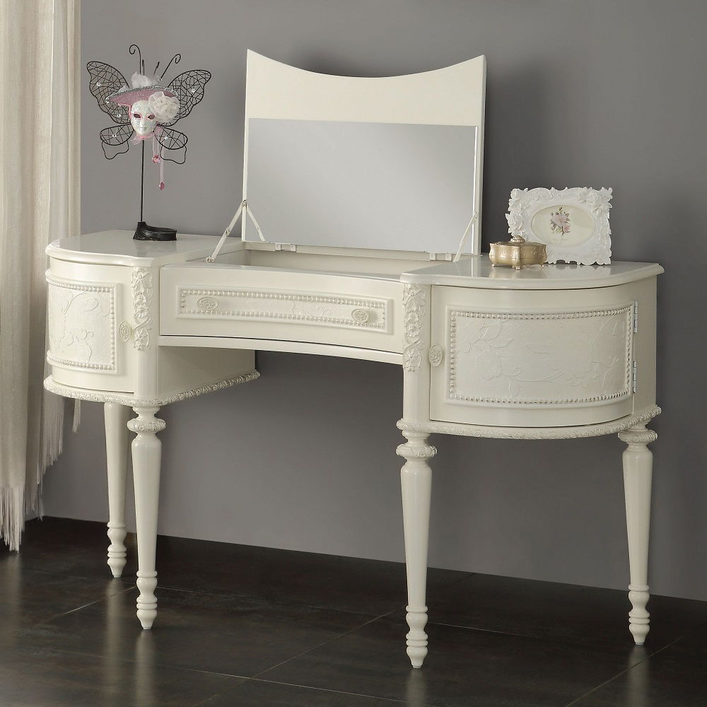 Dorothy - Vanity Desk & Mirror - Ivory - Urban Living Furniture (Los Angeles, CA)