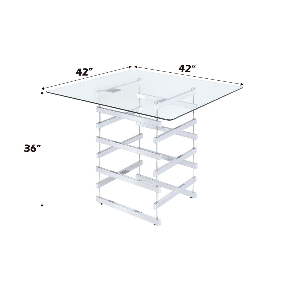 Nadie - Counter Height Table - Clear Glass Top & Black - Urban Living Furniture (Los Angeles, CA)