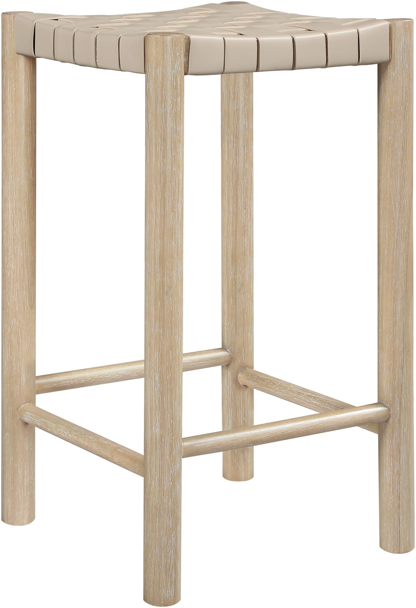 Entwine - Vegan Leather Upholstered Backless Counter Stool - Painted Natural - Urban Living Furniture (Los Angeles, CA)