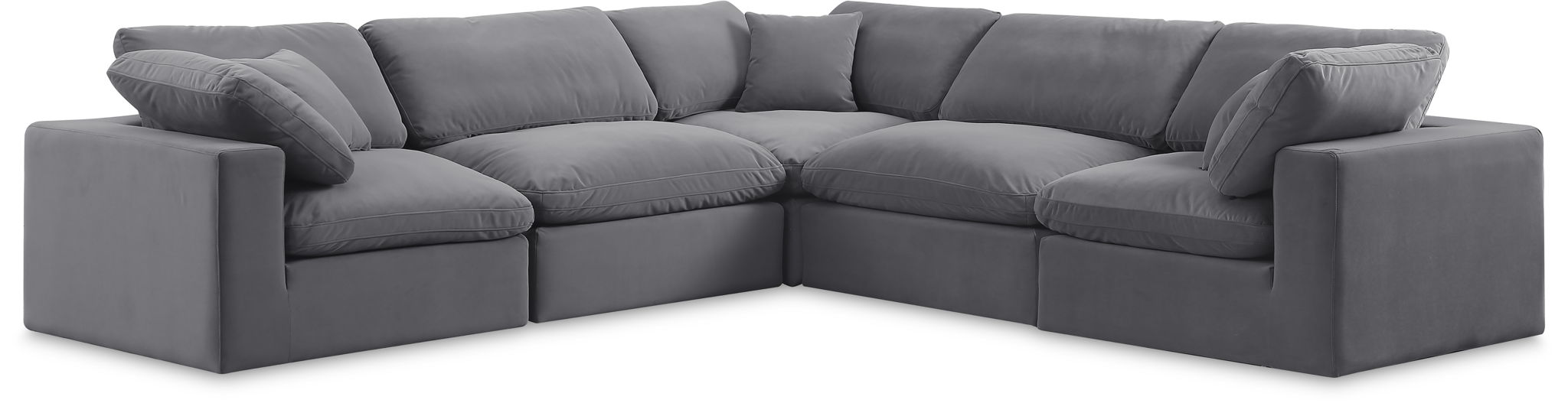 Comfy - 5 Piece Velvet Modular Corner Sectional - Urban Living Furniture (Los Angeles, CA)