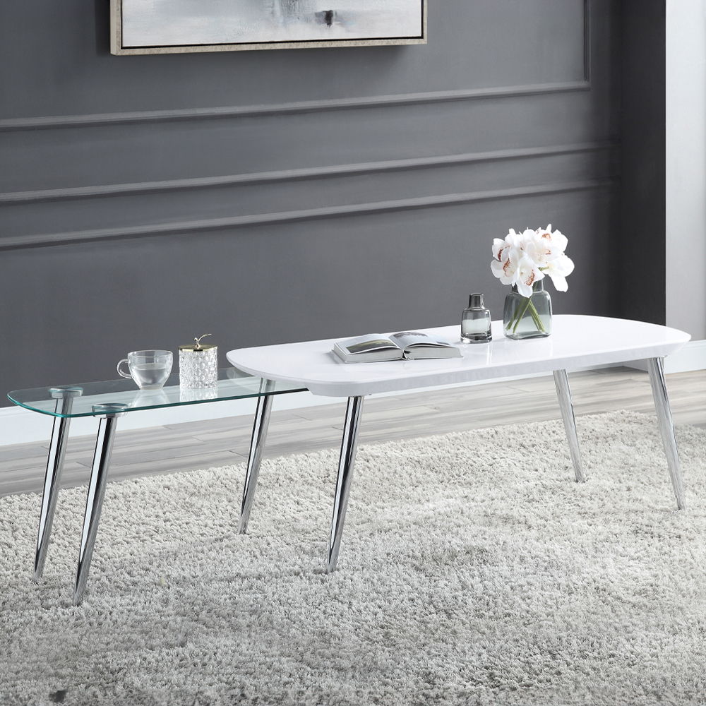 Patina - Coffee Table - White & Chrome - Urban Living Furniture (Los Angeles, CA)