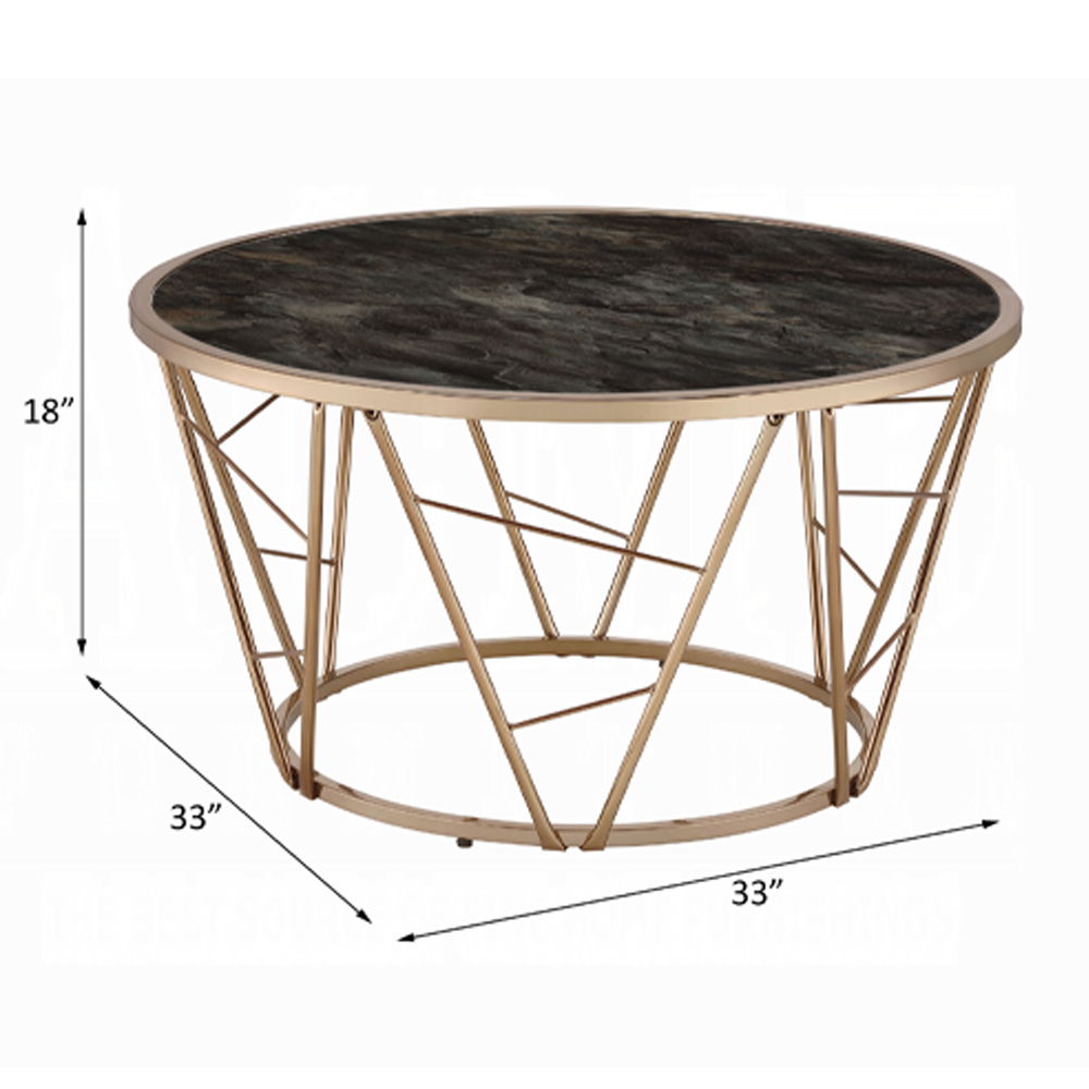 Cicatrix - Coffee Table - Engineering Stone Glass Top & Champagne - Urban Living Furniture (Los Angeles, CA)