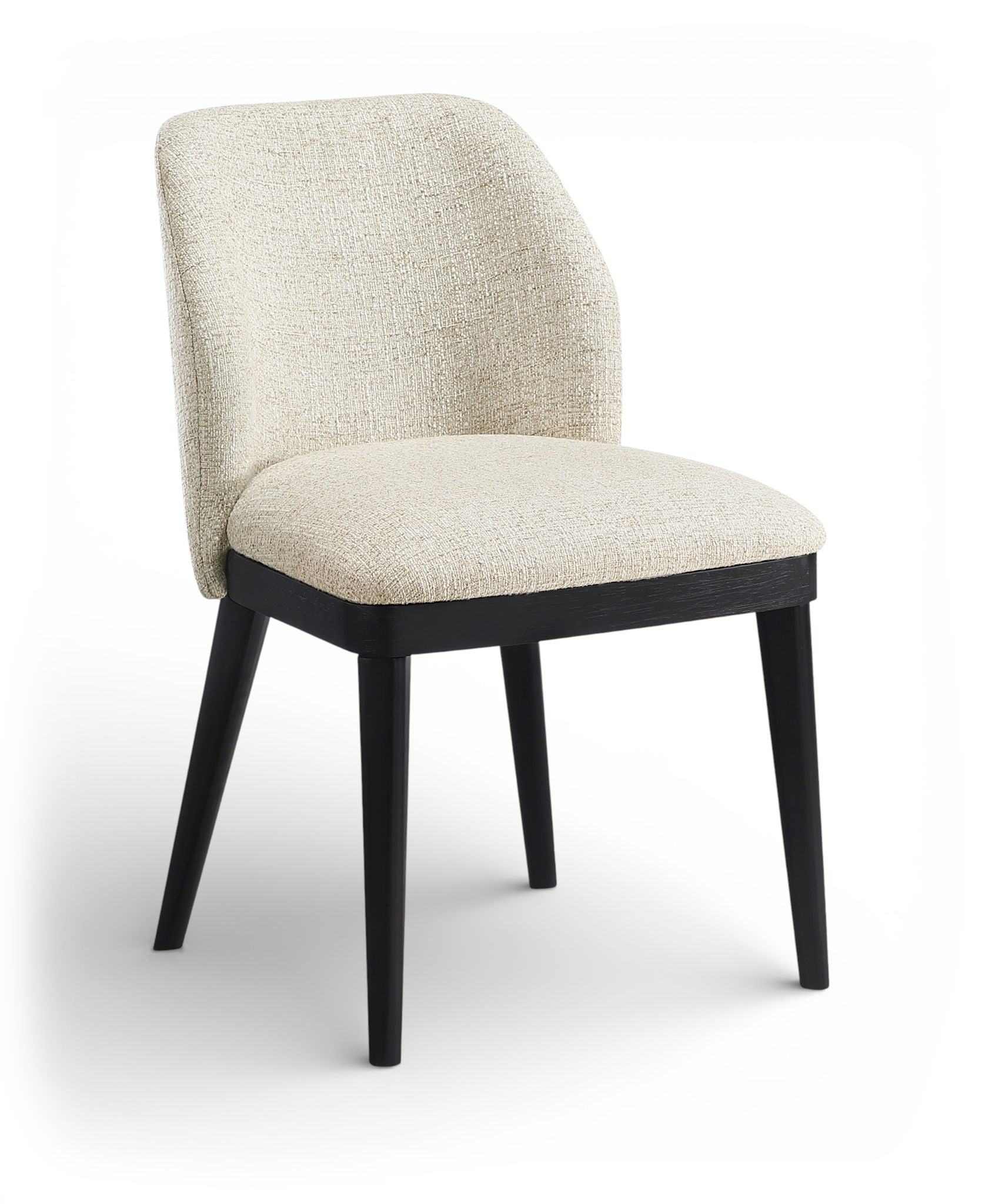 Valeo - Linen Textured Fabric Upholstered Dining Chair (Set of 2) - Painted Black Base - Urban Living Furniture (Los Angeles, CA)