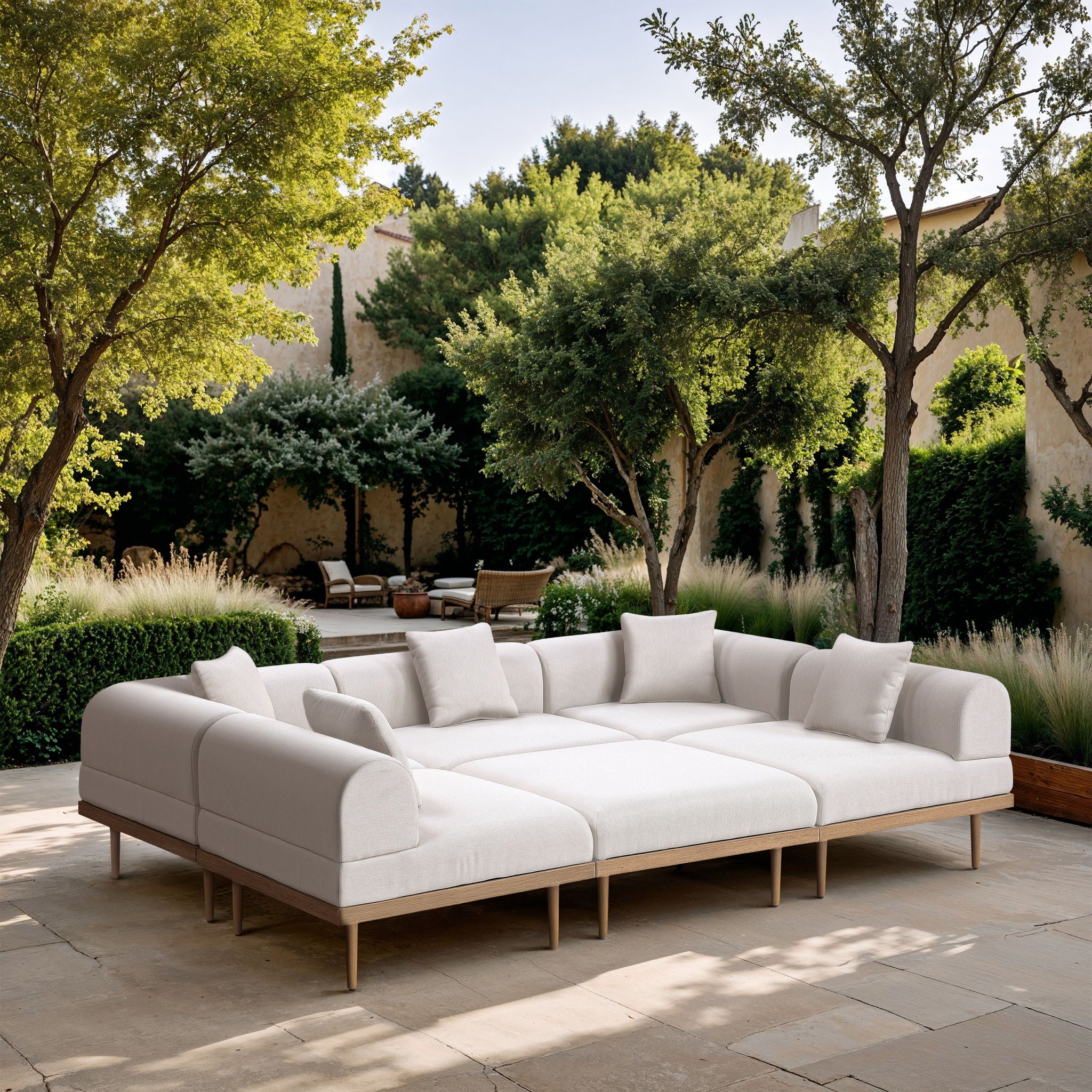 Laguna - 6 Piece 142" Outdoor Patio Modular Sectional - Urban Living Furniture (Los Angeles, CA)