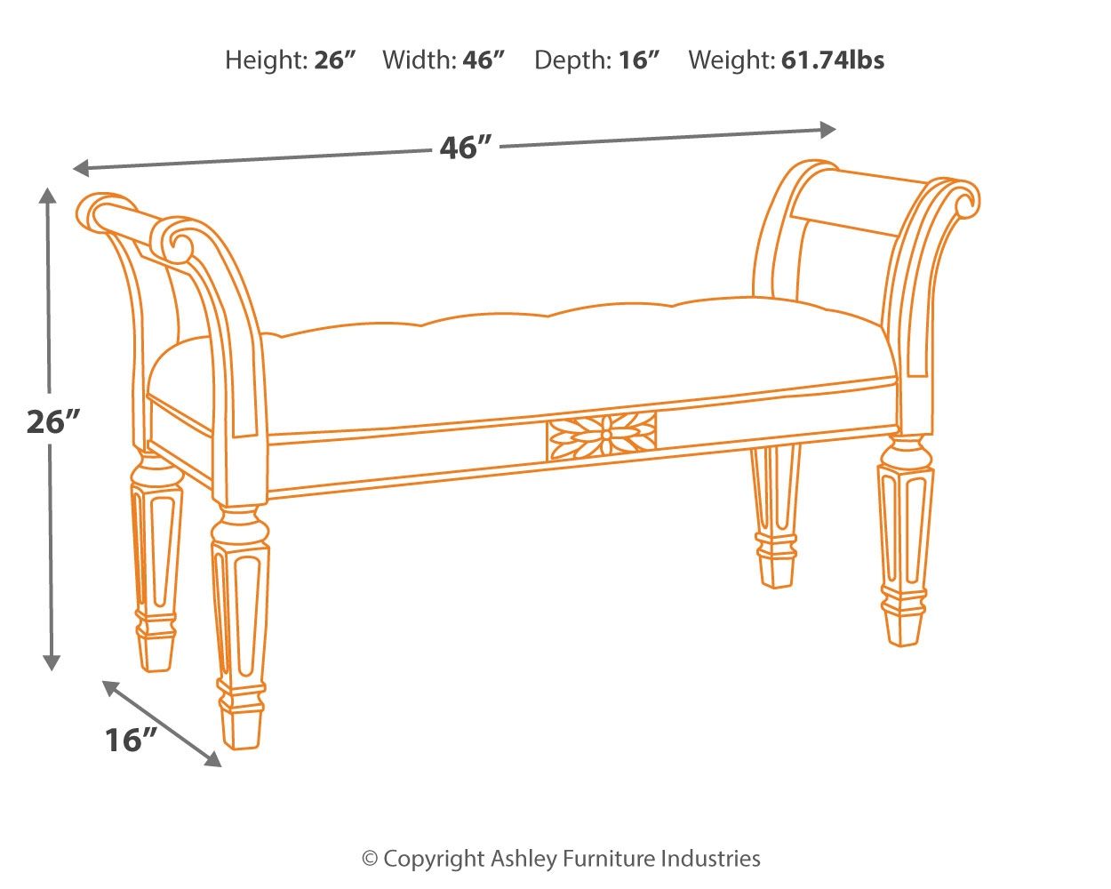 Realyn - Antique White - Accent Bench - Urban Living Furniture (Los Angeles, CA)